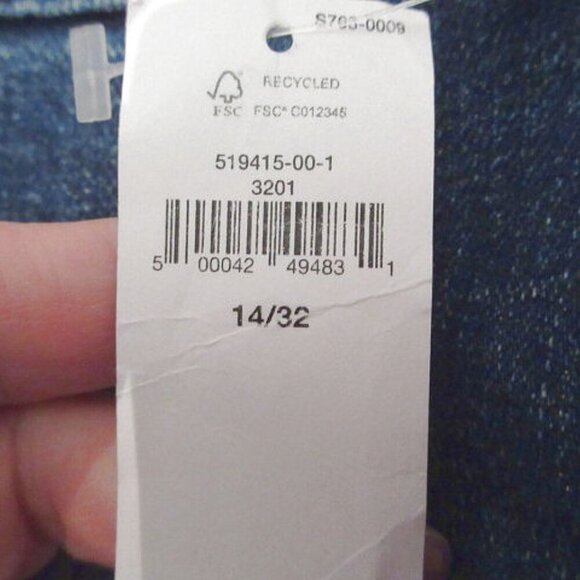 Gap Jeans Womens Size 14 32 Wide Leg Crop Denim High Rise Button Fly Smoothing - Picture 12 of 12